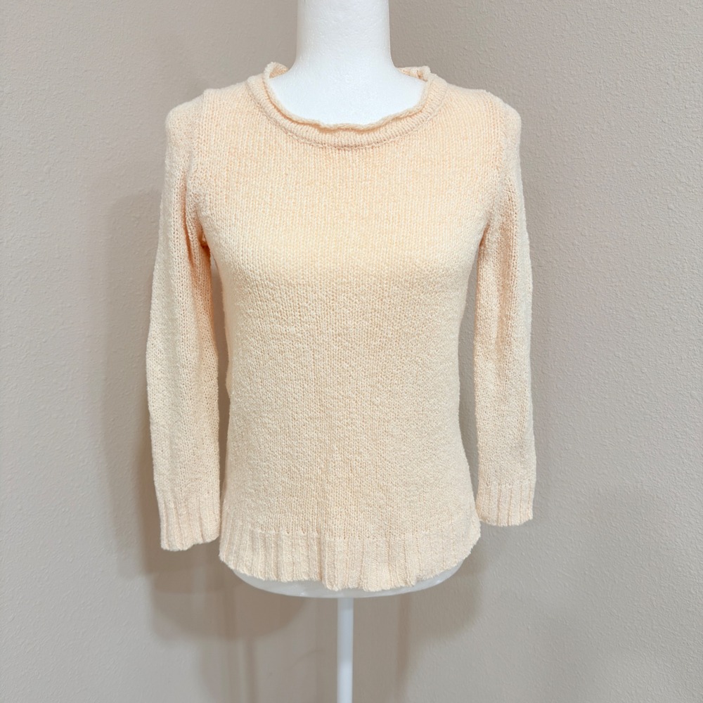 J.Crew Sweater XS Ivory Coastal Chic Minimalist  Knit